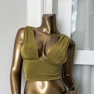 Olive Green Women's Crop Top